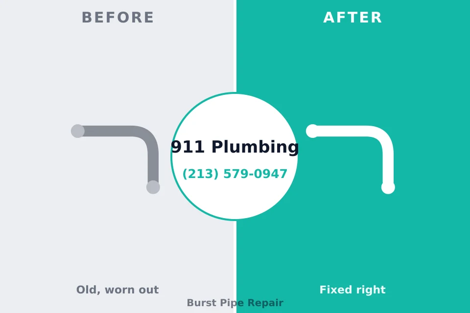Before and after: plumbing repair Baldwin, PA